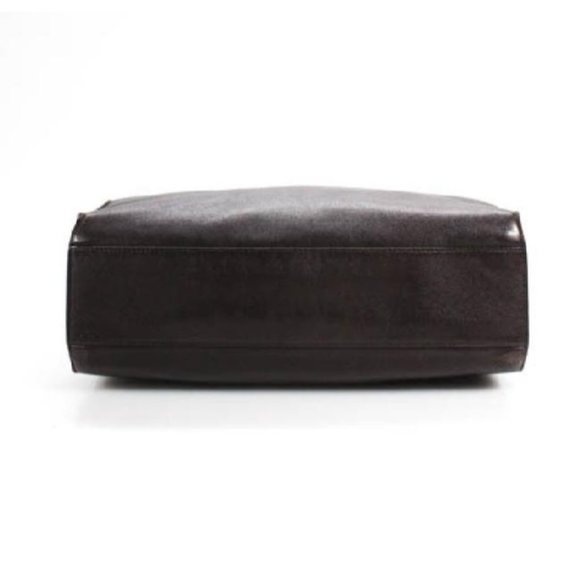 Gucci Vintage Dark Brown Leather Satchel with Gold Square G Tote Closure - Picture 2 of 12